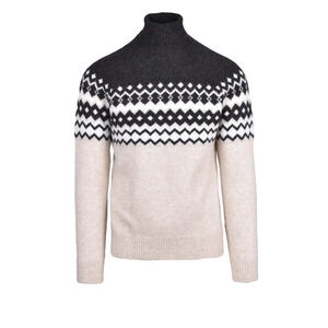 ELEVENTY Cashmere Silk Crewneck Sweater - Black/Beige